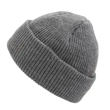 Зимняя вязаная Кепка унисекс с манжетами, короткая Кепка с дыней, карамельный цвет, Кепка с черепом, мешковатая, ретро, лыжная, рыбацкая, Docker, шапочка