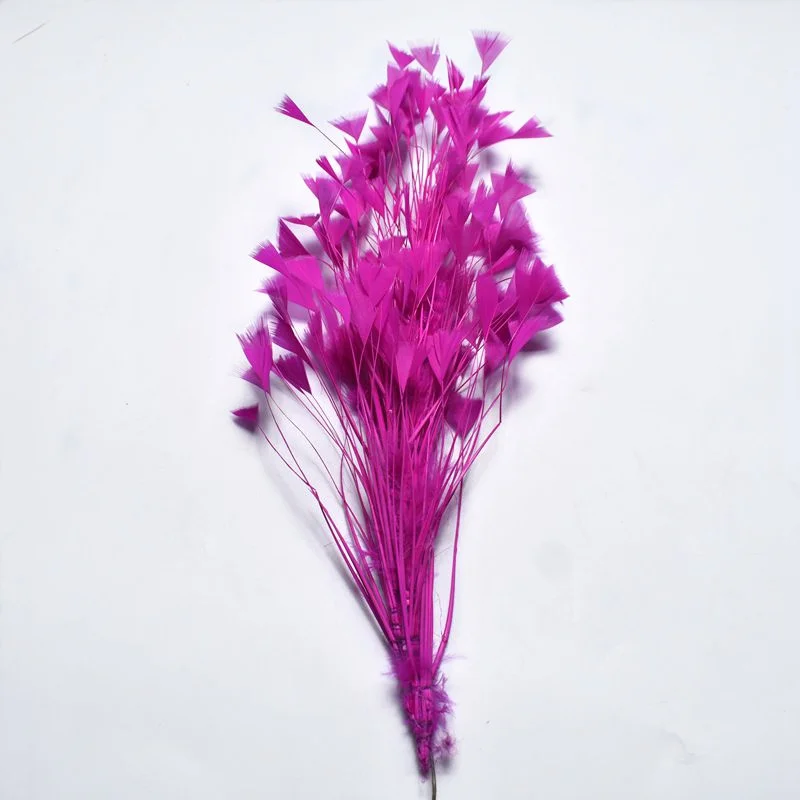 1pcs Beautiful crafts Goose feather party decorations 30CM colored Feathers wedding corsages DIY Carnival headdress Accessories - Цвет: Rose red