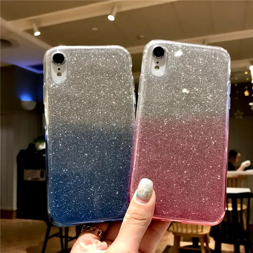 Блестящий Радужный ТПУ чехол для iphone XR XS X 6 6s 7 8 Plus LG G5 G6 G7 V10 V20 V30 K8 K10 2017 Q6 Q8