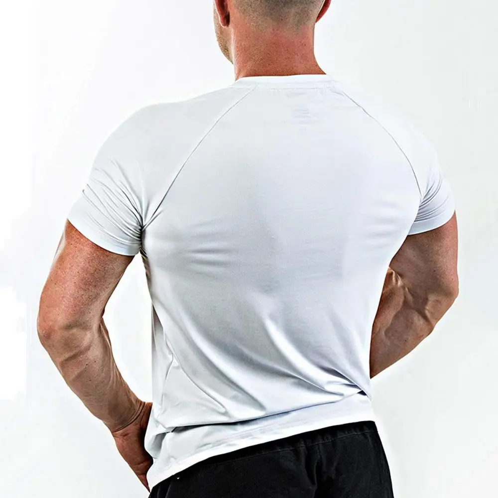 Беговые Спортивные Рубашки мужские компрессионные быстросохнущие футболки для спортзала фитнес суперэластичная узкая футболка топы Летняя одежда для кроссфита