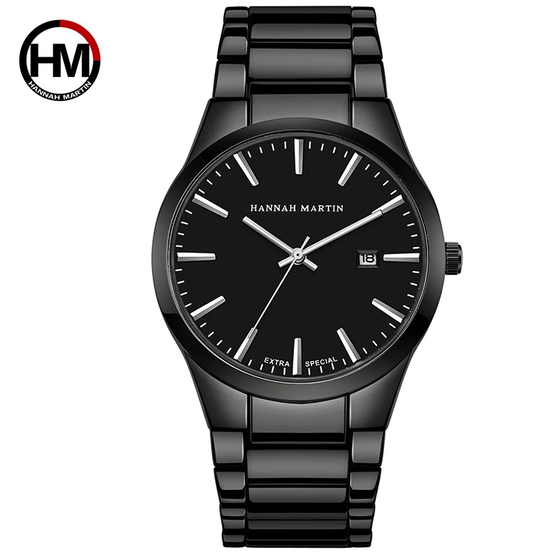 

HM 2019 Quartz Stainless Men Watch Date Black Waterproof Analog Fashion Erkek Saat Top Brand Sport Wristwatch Relojes Hombre