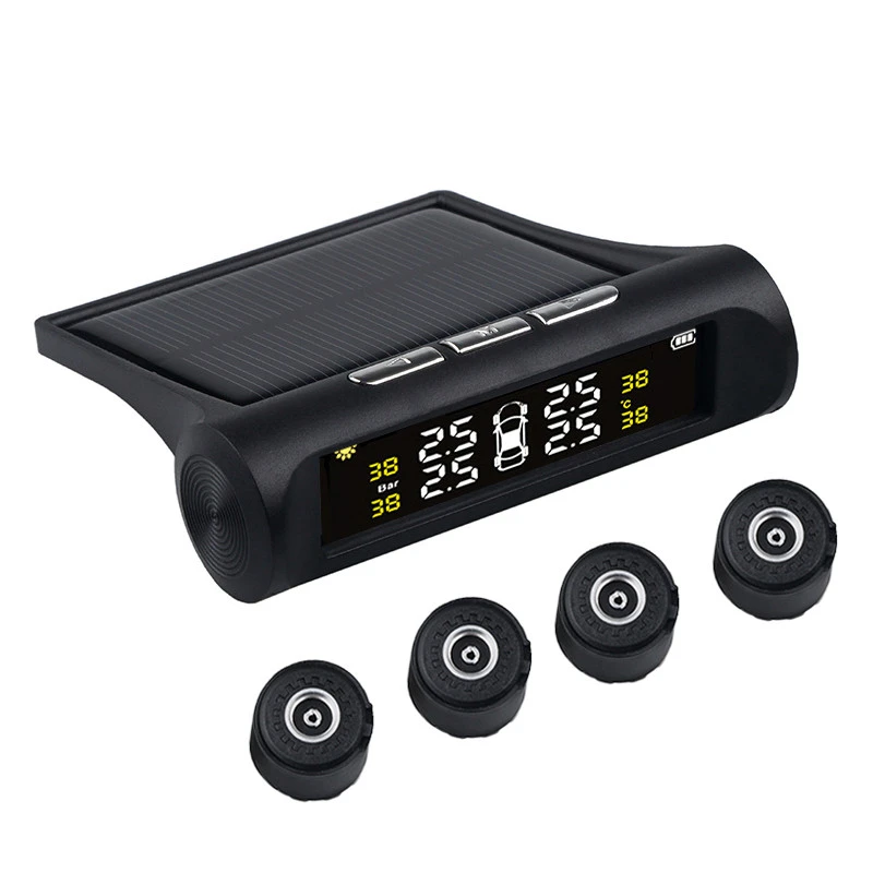 Usbやソーラー充電車tpmsタイヤ空気圧監視システムhdデジタルlcdアラームツールワイヤレス 4 外部センサー Tire Pressure Alarm Aliexpress