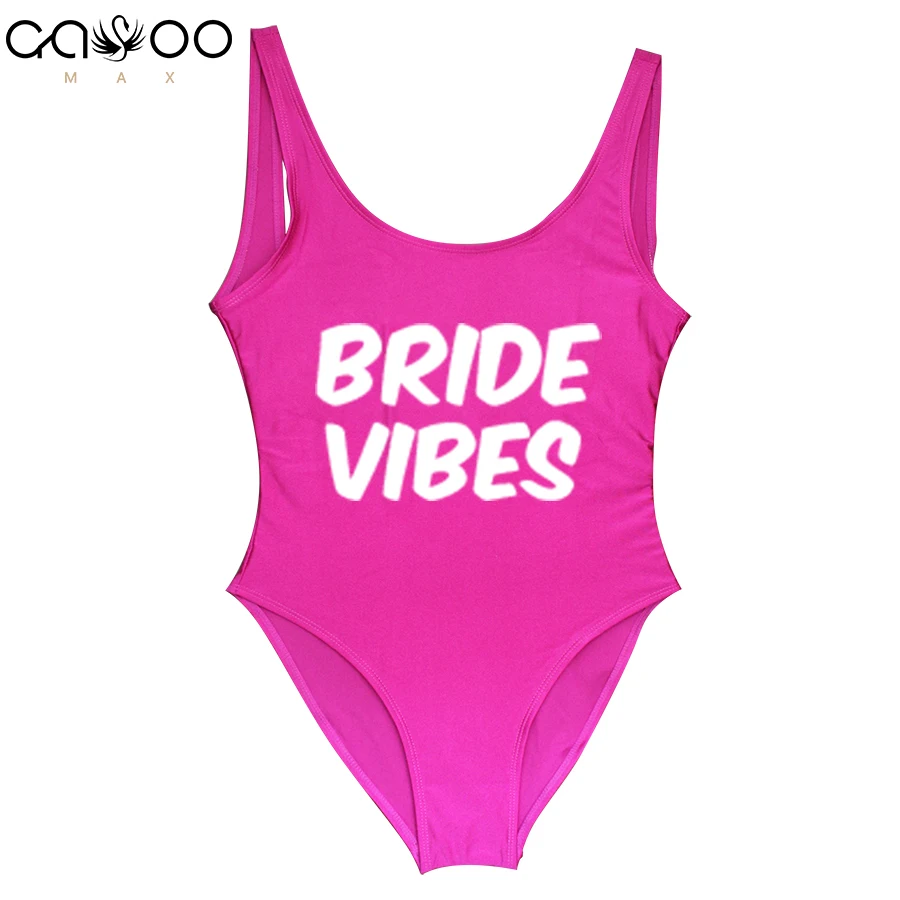 Невесты VIBES 2019 для женщин купальники для малышек одна деталь купальник Свадебные монокини для вечеринки biquinis Bridesmaid' купальный костюм