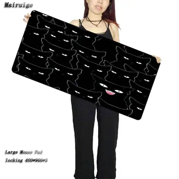 

Mairuige Black Cat 900*400mm Laptop Gaming Mouse Pad Locking Edge Mousepad Mat For LOL Dota2 CS Mouse Mice Pad For Game Player