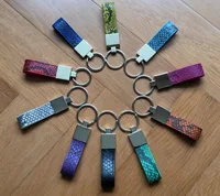 Роскошный подлинный брелок для ключей из кожи питона для Ключи для автомобиля Doo брелок из натуральной кожи питона - изображение