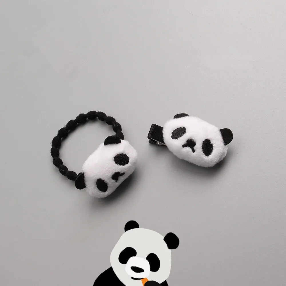Boutique 20pcs Fashion Cute Stuffed Panda Hairpins Solid Kawaii Animal