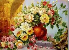 

MaHuaf-W1363 Delicate bouquet of roses frameless 60x75 pictures painting by numbers diy digital canvas oil painting home decor