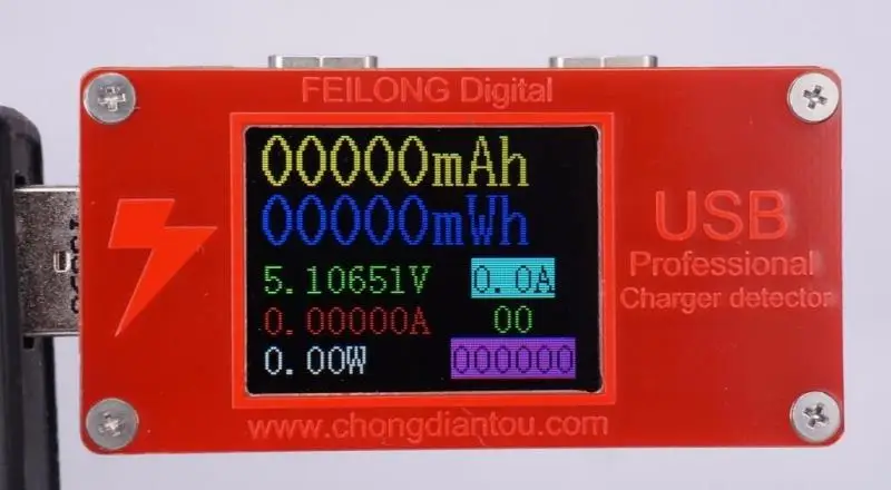 

Table 20V5A TYPE C dragon color line resistance USB voltage current power meter charging treasure test