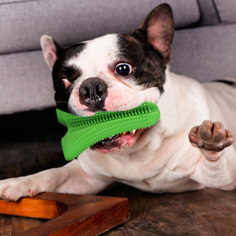 Pet чистка зубов игрушки-Жвачки резиновые укус упорный Чистка Зубная щётка для домашних животных для зубов-моляров чистящее средство для