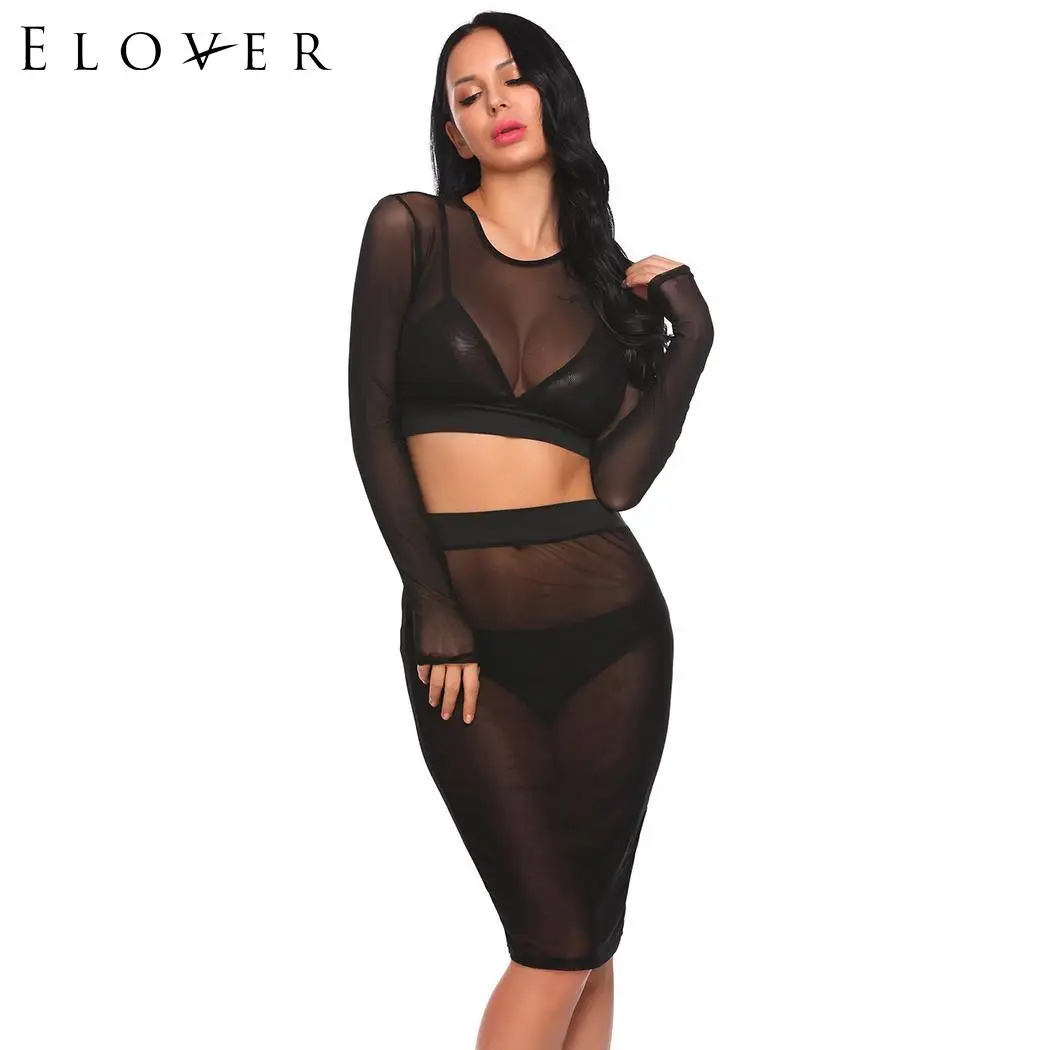 Elover белье пикантная обувь Эротика Сексуальная Mesh See Through Для женщин короткая блузка эластичный пояс юбки прикрыть сексуальный костюм