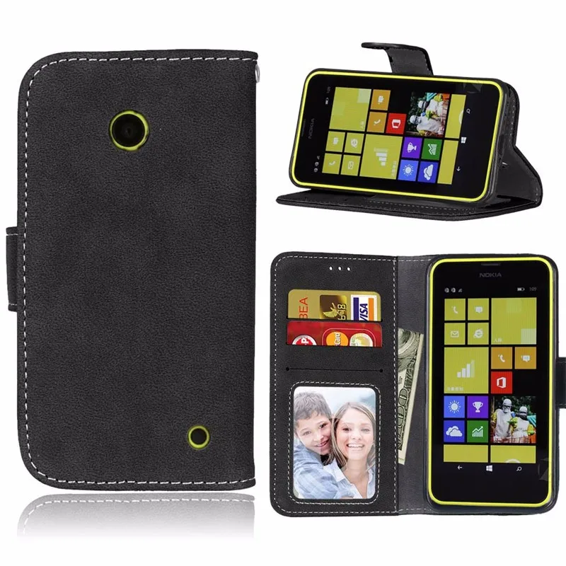 Чехол бумажник для Nokia Lumia 630 обложка на заднюю панель из искусственной кожи чехол