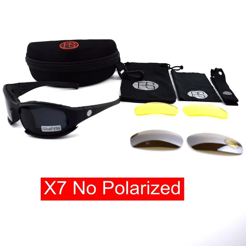 Men Polarized Sports Glasses 4 Lens Kit Tactical Glasses Outdoor Shooting Goggles Wargame Eyewear