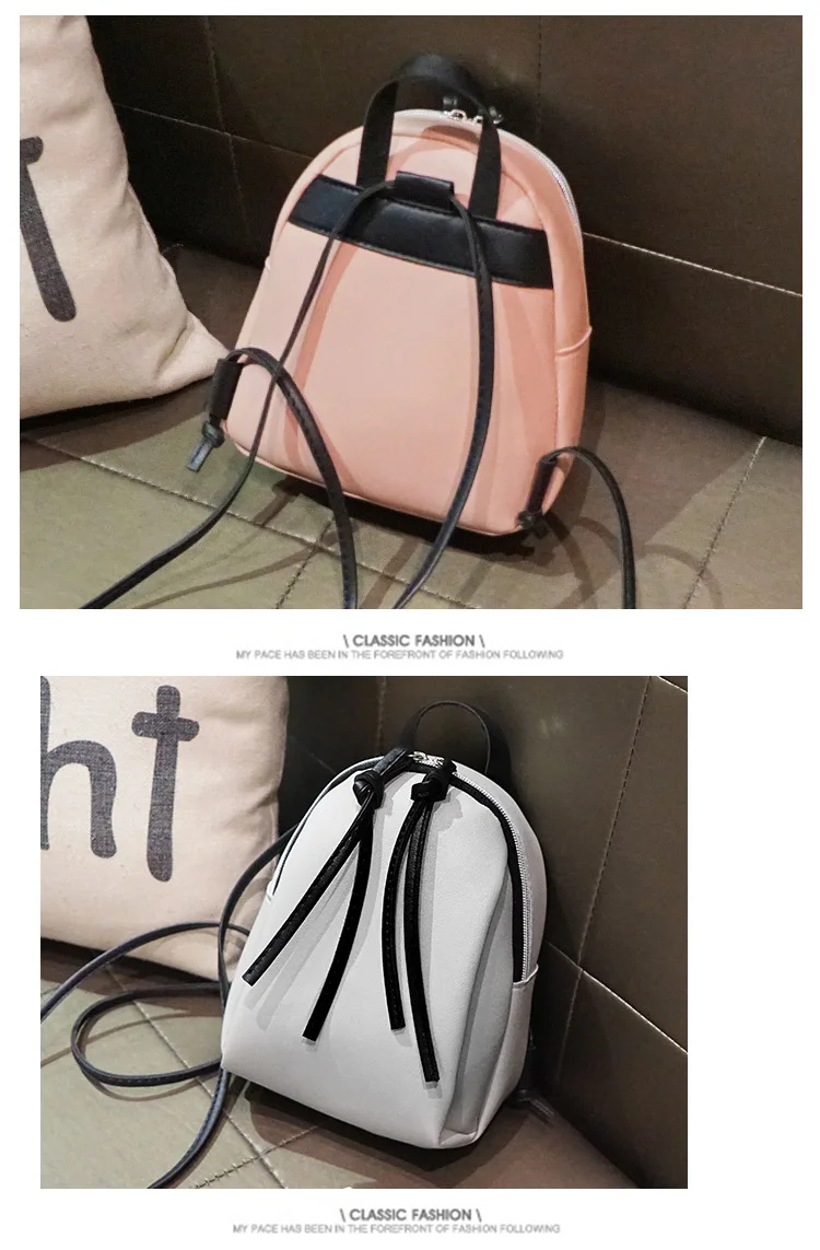 Винтажный мини-рюкзак кожаный Pu Маленький рюкзак женский на молнии с кисточками школьные сумки для девочек-подростков женские Mochila Mujer