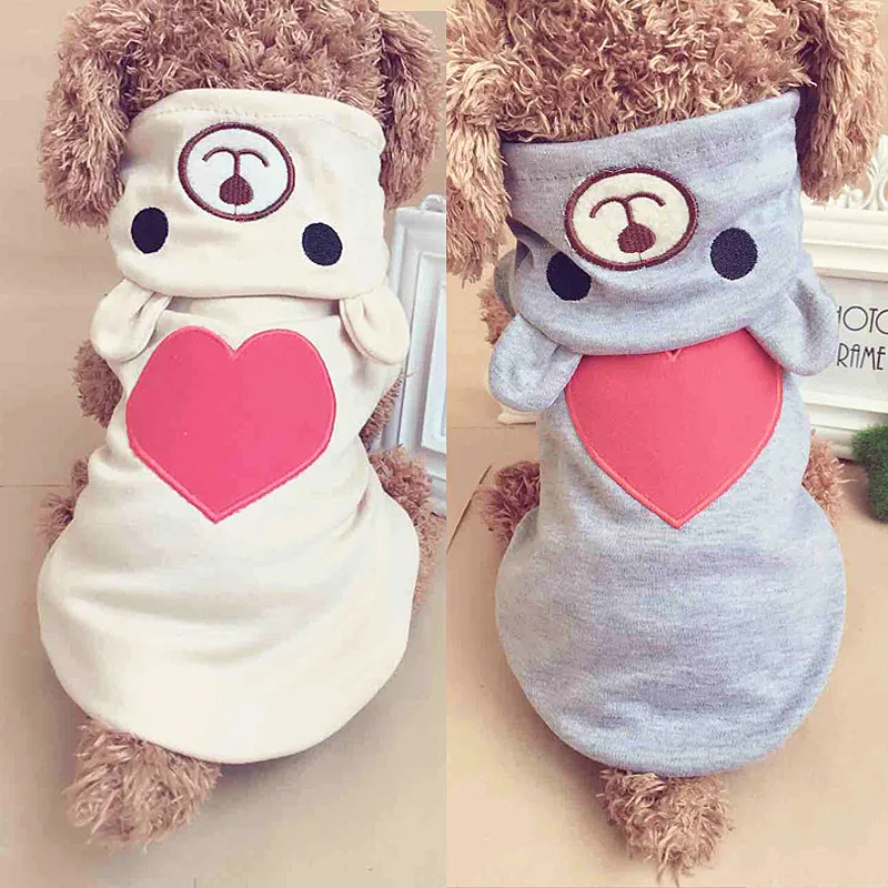 

Cute Dog Clothes For Small Dog Cotton Clothing Coat Hoodies For Chihuahua Pets Dogs Warm Clothes Pajamas Love Bear Costume
