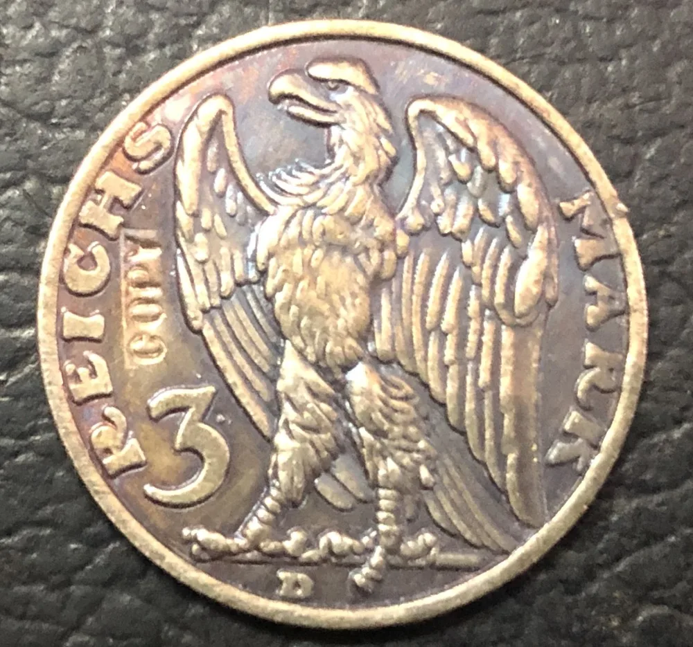 

German 3 REICHS Mark Copy Coin 21.6mm Type-2