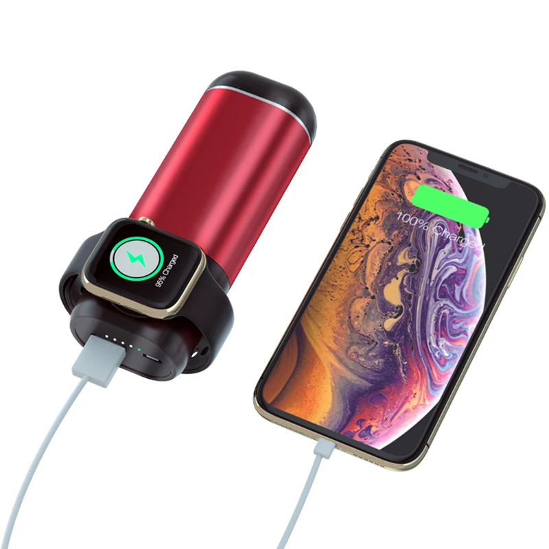 2019 portable charger qi Wireless Charging For Apple Watch Power bank Wireless Charger 5200mah 3 in 1 headphone qi fast charging