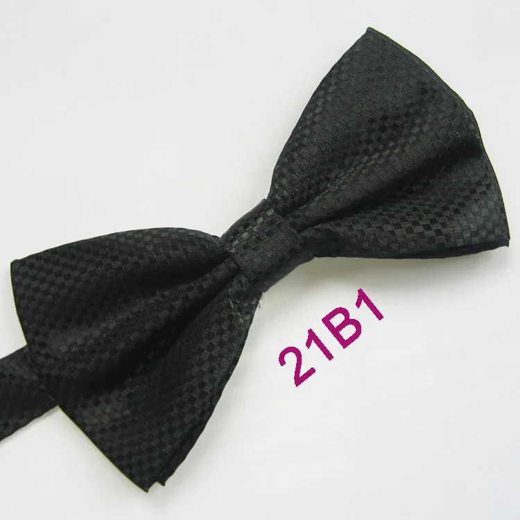 Одноцветное Цвет сетки Плед шашки бабочкой Tuxedo Adult Боути Бабочка мода Bowties Регулируемая унисекс галстук-бабочку Предварительно связали - Цвет: Black 21B1