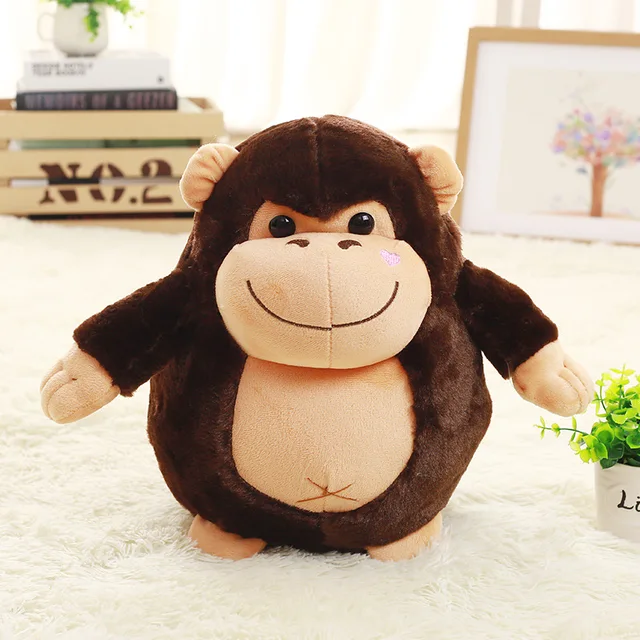 Cartoon King Kong Movies Plush Dolls Lovely Soft Black Brown Gorilla Stuffed Dolls Children Plush Animals Toys Christmas Gifts