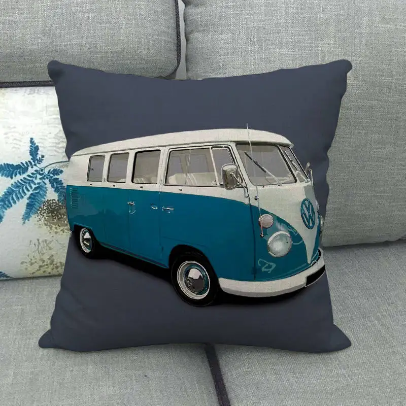 45 см* 45 см акварель автобус и автомобиль лен/хлопковая подушка для дивана Чехлы диванная подушка крышка декоративная подушка для дома - Цвет: 7