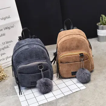 

Droppsh New Fashion Corduroy Stripe WomenBackpack Girs Shcool Bag for College Students Shoulder Preppy Backpack Rucksacks Travel dg88