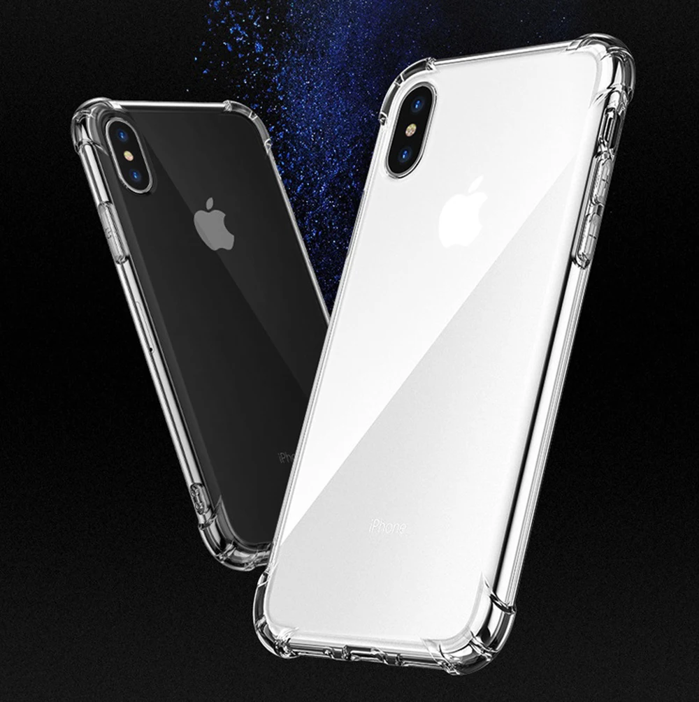 

Clear Cell Phone Case 6.1in 6.5in For iPhone XS MAX XR 6 7 6S Plus Non-Slip Ultra Thin Soft Transparent TPU Protect Back Cover