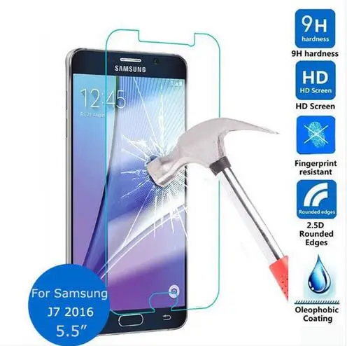 

For Samsung galaxy J7 2016 Tempered Glass 9H Protective Film Explosion-proof Screen Protector for J710X Guard Screensaver Shield