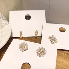 New Handmade Imitation Pearl Round Stud Earrings For Wedding Bridal Engagement Earrings Fine Jewelry Accessories