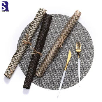 

SunnyRain 6-Piece Round Table Setting Placemat Luxury Place Mats Insulation Mat