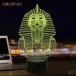 FULLOSUN таинственный 3D абстрактный светодиодный ночник Фараона Форма бюро свет с сенсорным Buttton настольная лампа как украшение праздника