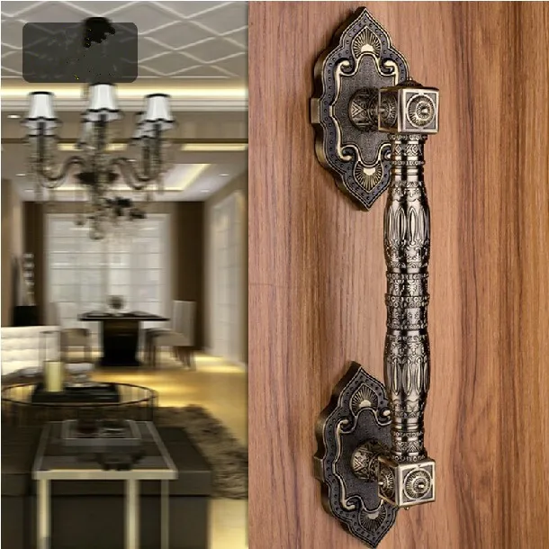 Popular Antique Brass Door-Buy Cheap Antique Brass Door Lots From 370mm High Quality antique brass wood door handles bronze Gate door pulls, KTV Hotel Glass - Popular Antique Brass Door-Buy Cheap Antique Brass Door Lots From