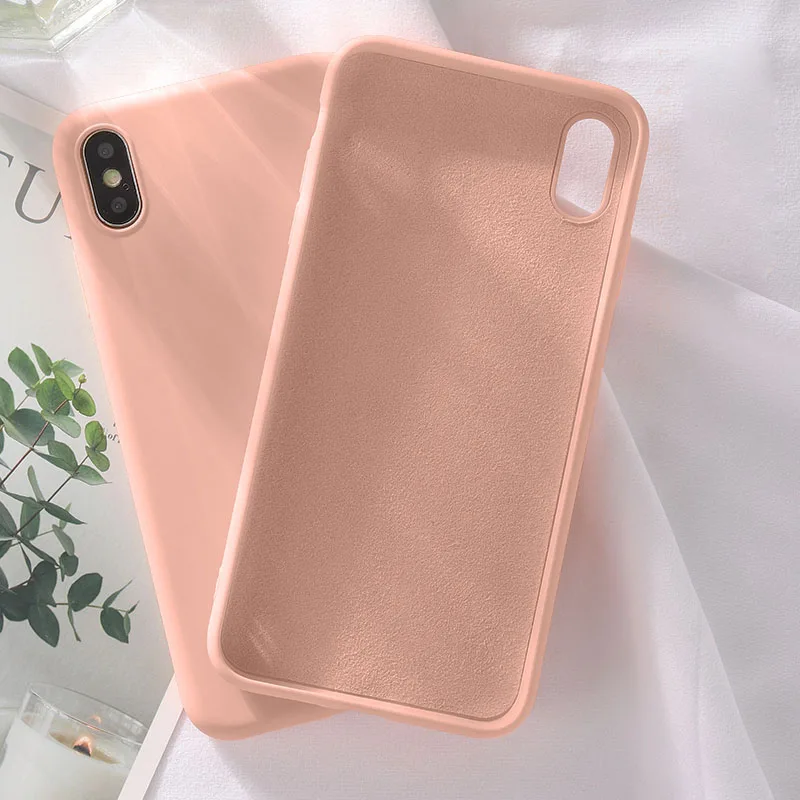 Liquid Silicone Case For Xiaomi Mi CC9 9E 9T Pro 9 SE Mi 8 Lite 6X A2 Slim Case On Redmi 7A Note 7 Pro GO Redmi K20 Pro Case - Цвет: Pink