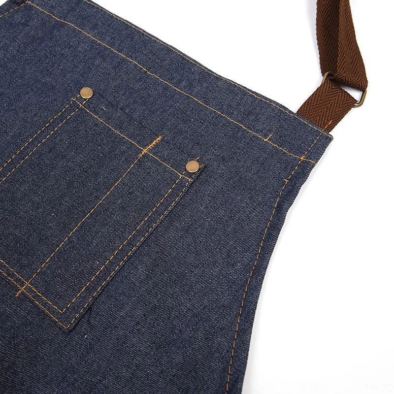 2019 New Aprons Denim Simple Blue Uniform Unisex Adult Jeans Aprons for Woman Men's Male Lady's Kitchen Cooking Pinafores