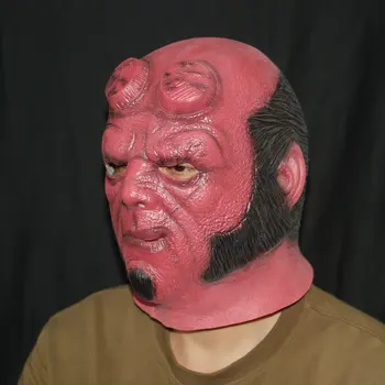 

Hellboy cosplay mask Natural latex Halloween headgear