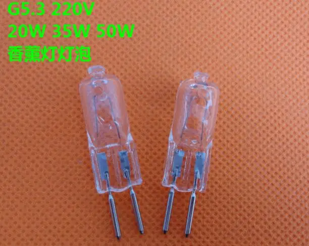 

10pcs/lot halogen g5.3 220v 20W 35w 50W 70w crystal Light g5.3 220v 35w Machine work lamp