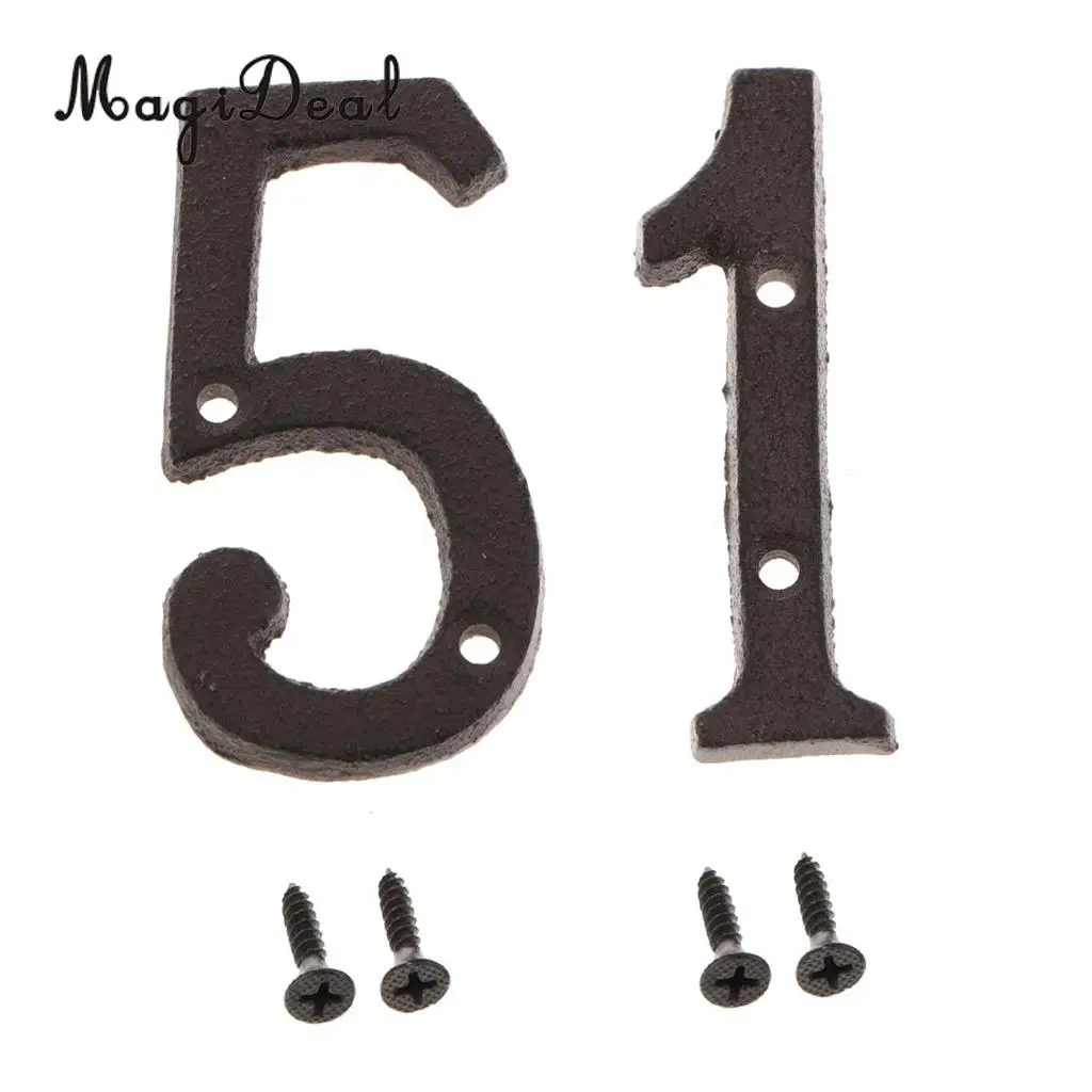 2pcs Rustic House Office Door Plaque Address Arabic Number Digit Plate Sign Plaque 1 5