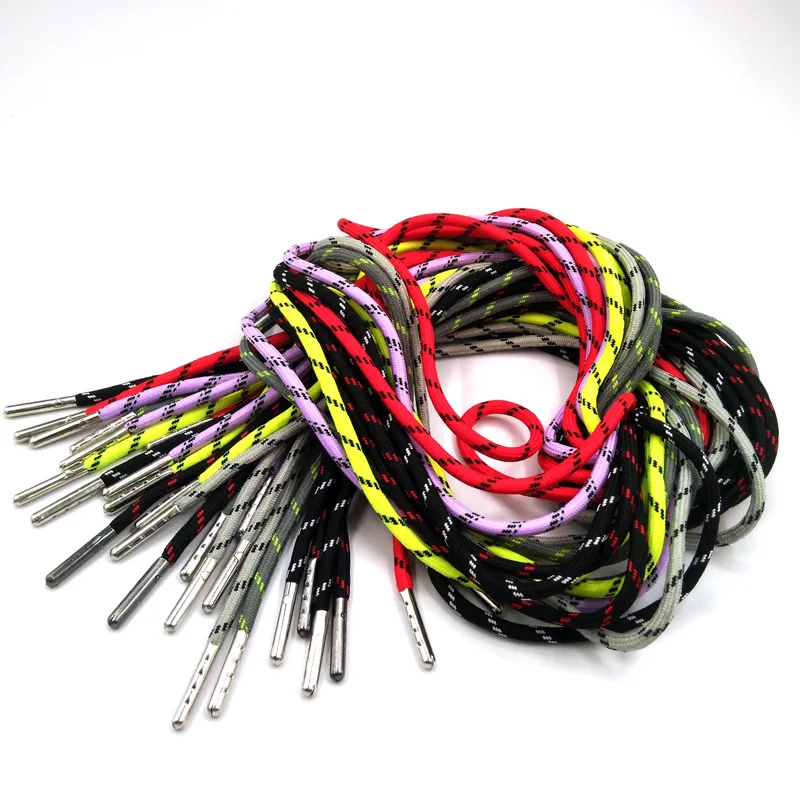 1 Pair Outdoor Casual Round Shoelaces Hiking Hiking Slip Rope Shoes Tennis  Skate Boots Matching High-grade Metal Shoelace Head