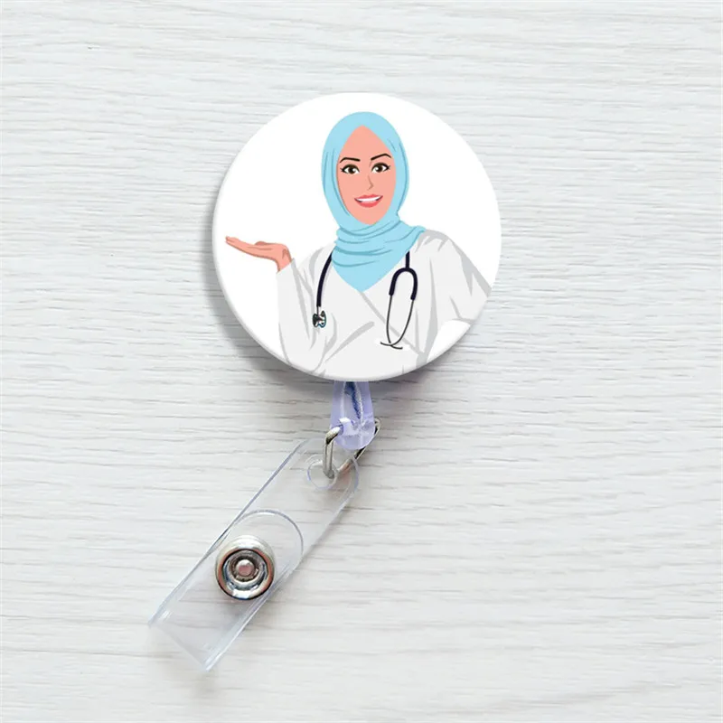 

Cute Cartoon Mini Retractable Badge Reel Nurse Lanyards ID Name Card Badge Holder Clip Student Nurse Badge Holder
