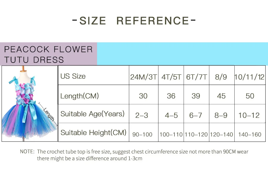 Girls Princess Peacock Flower Tutu Dress Children Handmade Purple and Blue Tulle (15)
