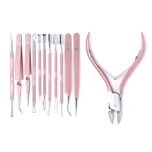 Ur Sugar розовое золото нержавеющая сталь пинцет ногти кутикулы кусачки ножницы для удаления омертвевшей кожи Маникюр Инструмент для дизайна ногтей