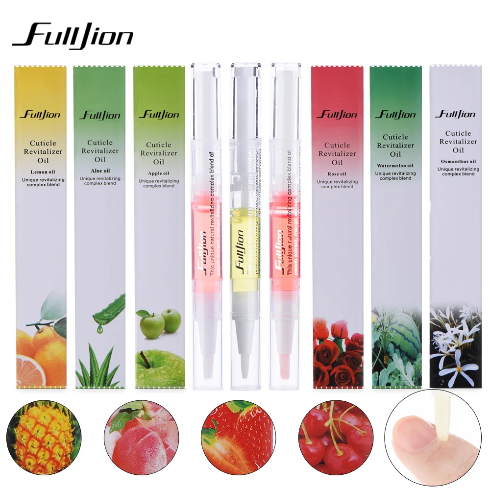 Fulljion 1Pcs Skin Defender Cuticle Revitalizer Oil Pen Nail Art Treatment Nutritious Polish Fruit Fragrance Nail Care Manicure