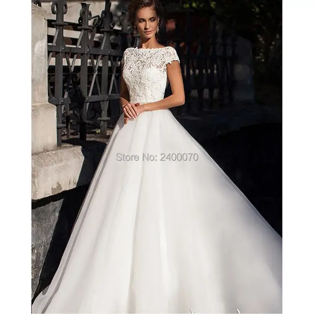 Elegant Lace Bodice Wedding Dresses Cap Sleeves Country Bridal Gown Elegant Lace Bodice Wedding Dresses Cap Sleeves Country Bridal Gown Low Up Back Turkey Hippie