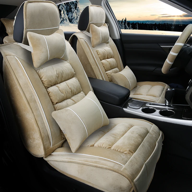 3D зимняя плюшевая подушка для сиденья автомобиля Toyota Camry 40 Corolla RAV4 Verso FJ Land Cruiser LC 200