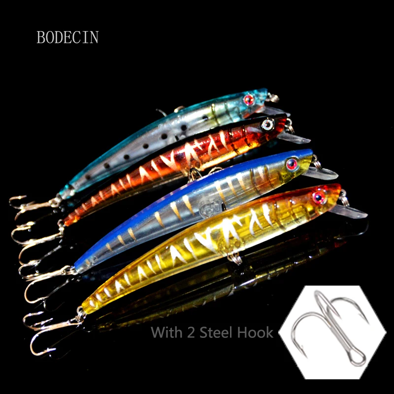 1PCS Wobbler Fishing Lures Minnow 11.5CM-11.2G 4#Bionic Plastic For Fish Artificial Hard Laser Bait With Hook Tackle Fake Baits (14)