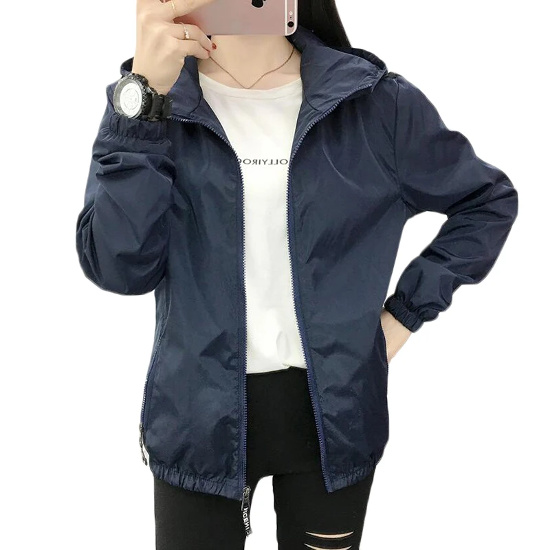 7XL Womens windbreakers 2018 Korean spring autumn new hooded jacket ...