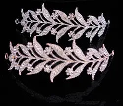 Европейская мода Листья Свадебные короны кристалл бисером диадема События Аксессуары для головных уборов Junior Quinceanera вечерние короны
