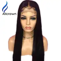 Alicrown Lace Front Human Hair Wigs Bleaches knots 13*4 Straight Brazilian Remy Hair Wig 10-24"Pre Plucked Natural Hairline