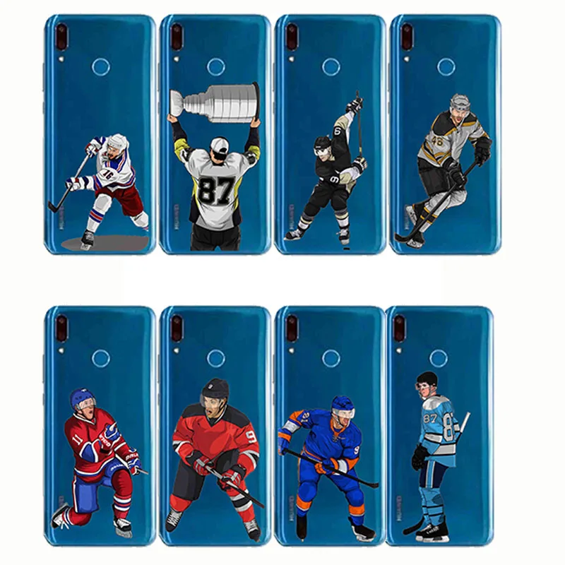

Sport Ice Hockey Sidney Crosby Cartoon Soft Silicon Phone Cases Cover Capinha Coque for Huawei Y3 Y5 Y7 Y9 Pro 2019