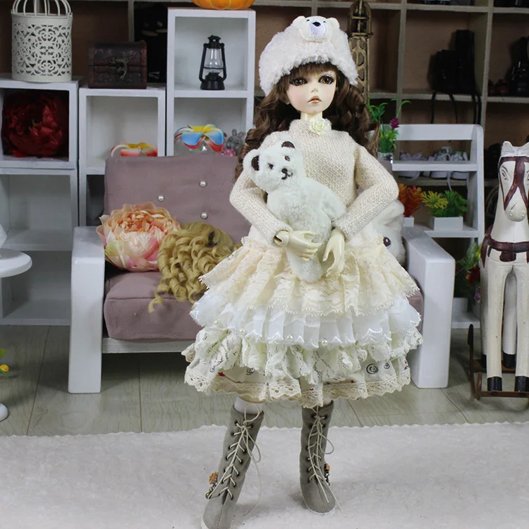 1/4 1/3 шкала BJD платье+ шляпа+ шарф для BJD/SD одежды куклы аксессуары, не включены куклы, обувь, парик и другие аксессуары 18D1599