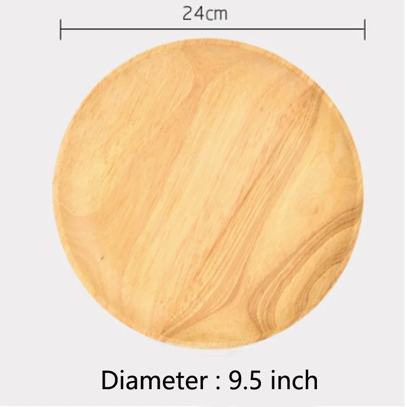 10 шт./лот, круглые деревянные тарелки и миски для ресторана, поднос из натурального дерева, сервировочный маленький большой японский блюдце, блюда и тарелки - Цвет: 24 cm