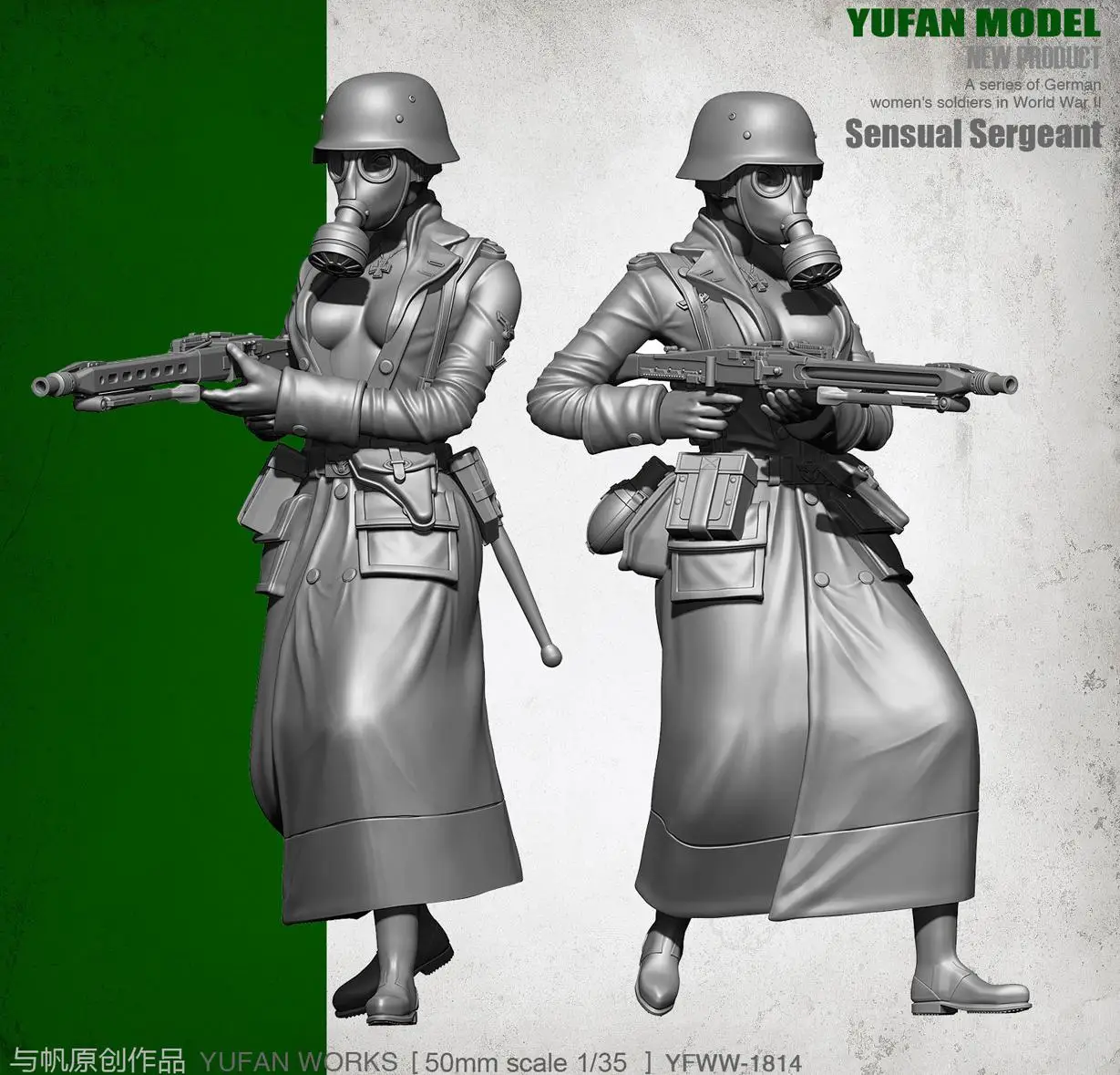 1/35 Scale Resin Figures Model Kit Beauty Female Soldier Unpainted Unassambled 